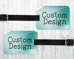 Personalized Bag Tag • Double Sided PU Leather • Custom Design