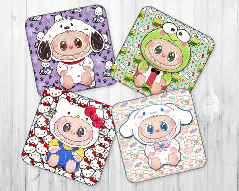 Drink Coaster Set • Labubu x Sanrio 1 • Set of 4