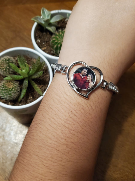 Jewelry • Heart Snap Button Bracelet • Photo Personalization